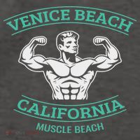 Venice Beach California Bodybuilder Vector Backpack thumb 2