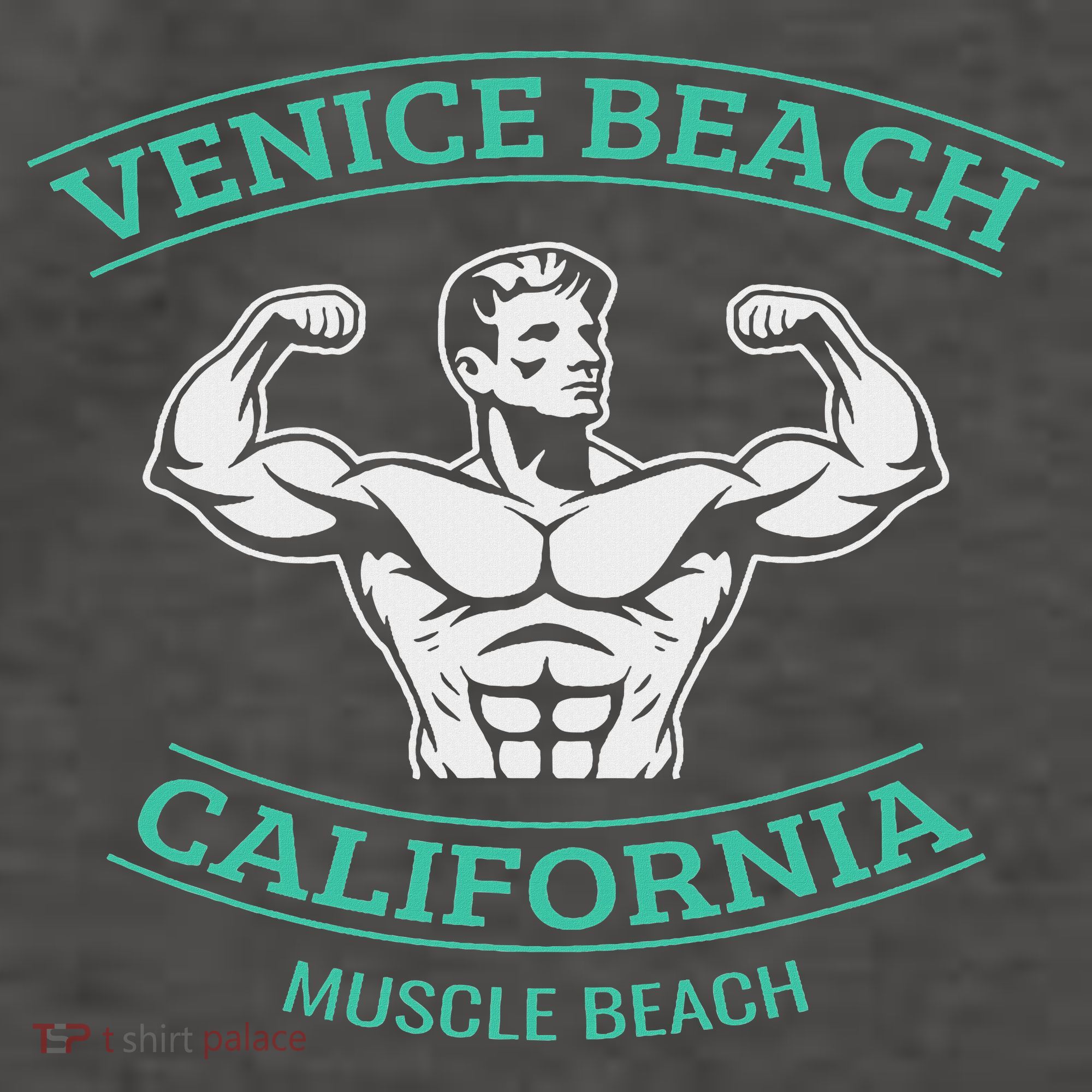 Venice Beach California Bodybuilder Vector Backpack
