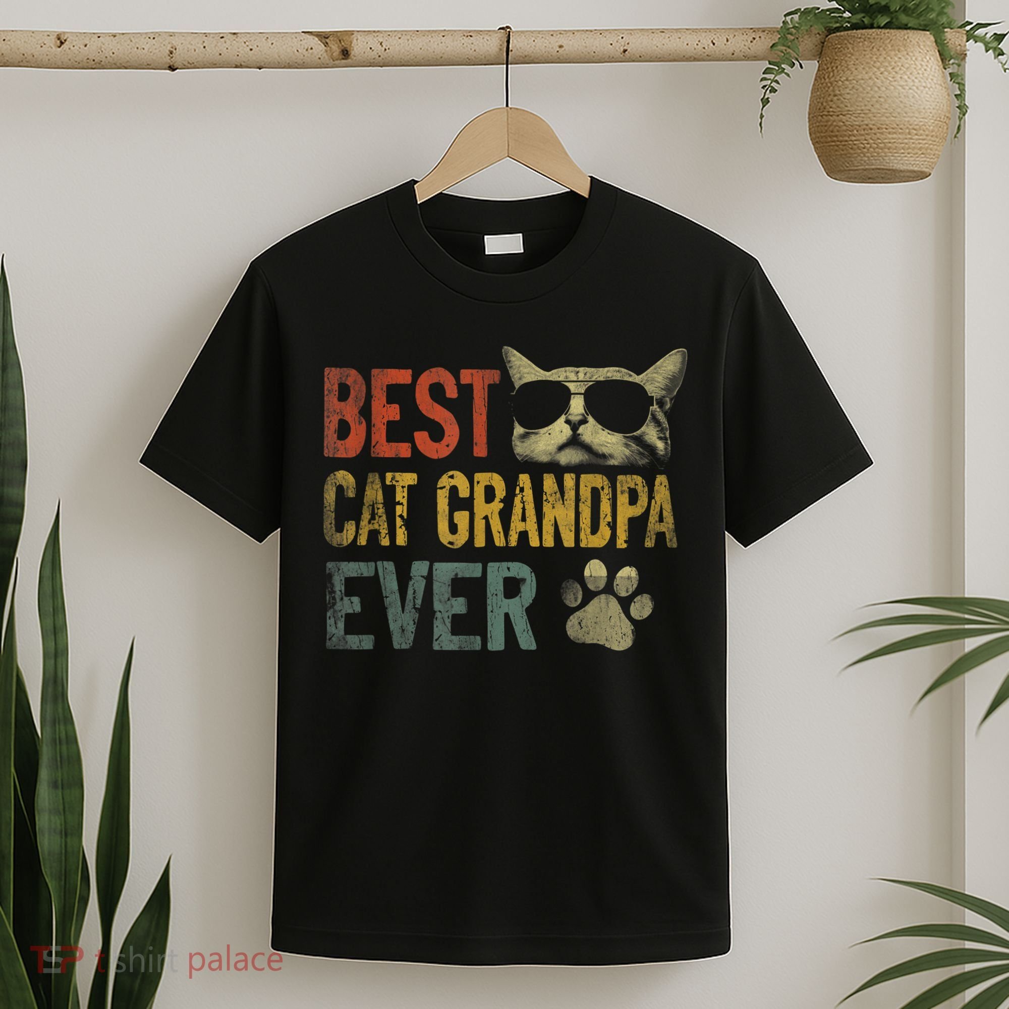 Vintage Best Cat Grandpa Ever TShirt Cat Grandpa Father's D TShirt T-Shirt