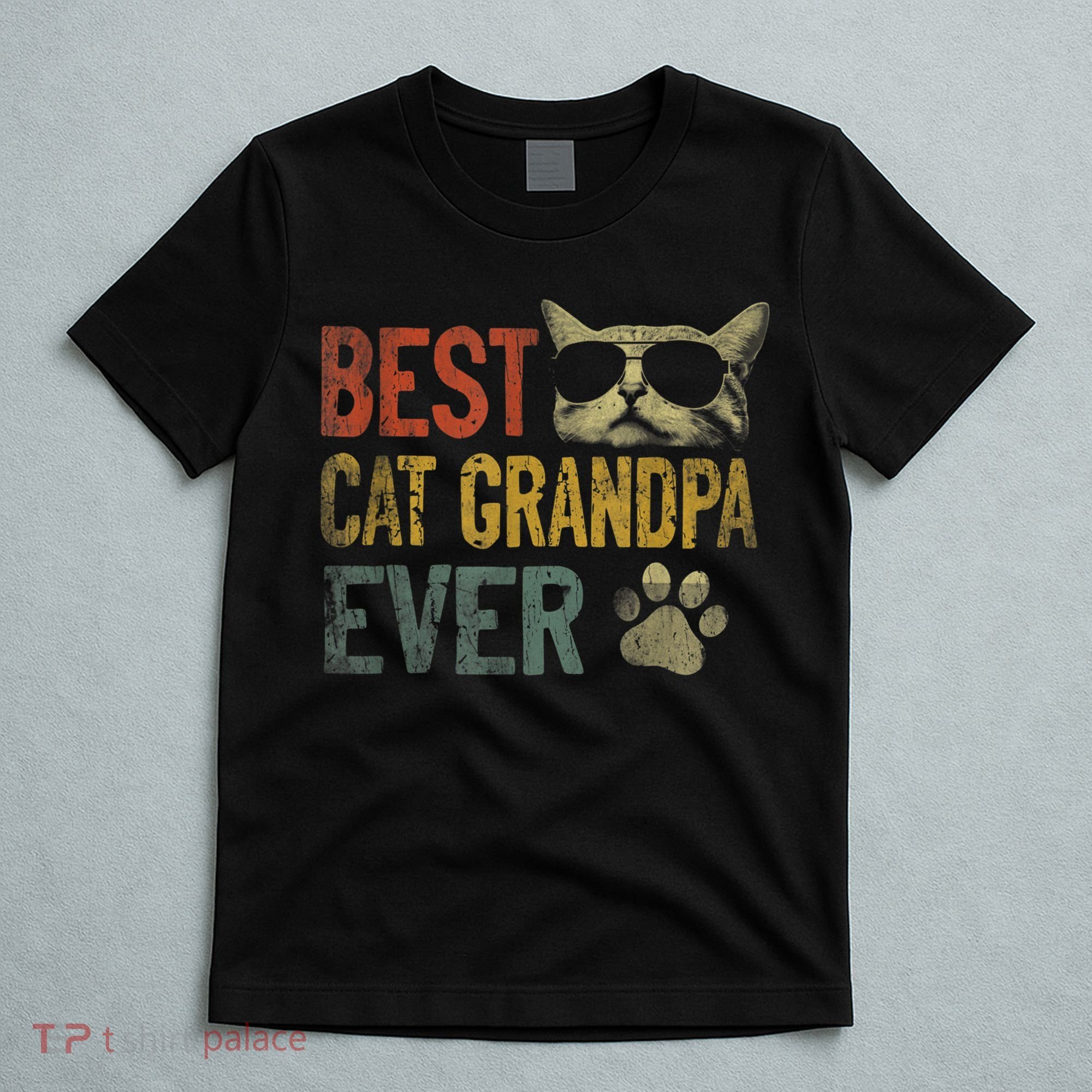 Vintage Best Cat Grandpa Ever TShirt Cat Grandpa Father's D TShirt T-Shirt