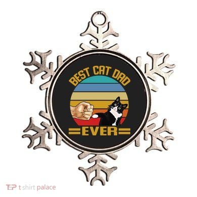 Vintage Best Cat Dad Ever Funny Saying Cats Dad Gift Ornament