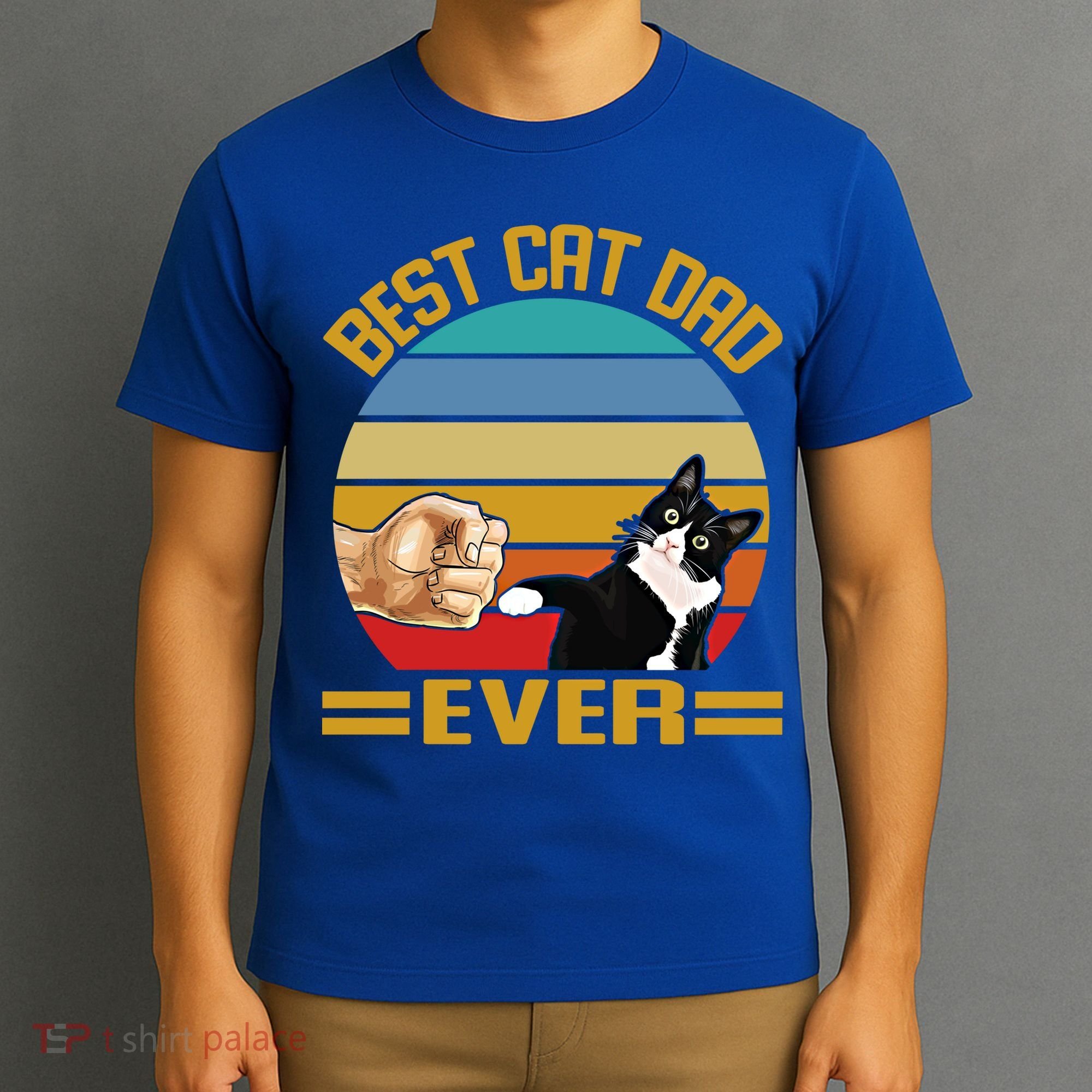 Vintage Best Cat Dad Ever Funny Saying Cats Dad Gift T-Shirt