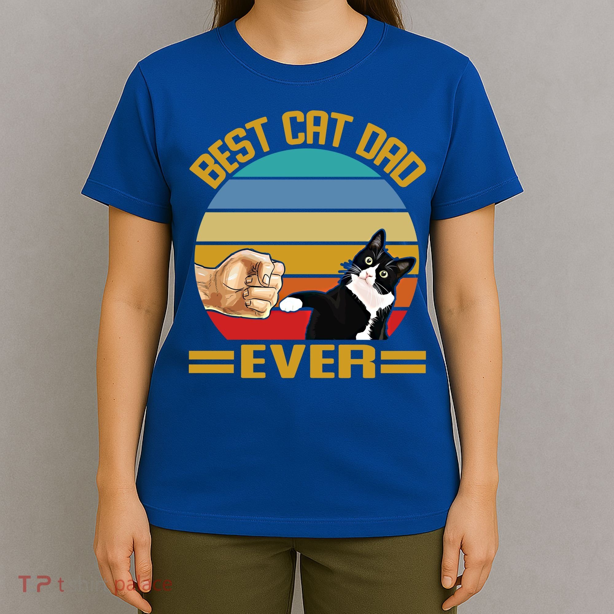 Vintage Best Cat Dad Ever Funny Saying Cats Dad Gift T-Shirt