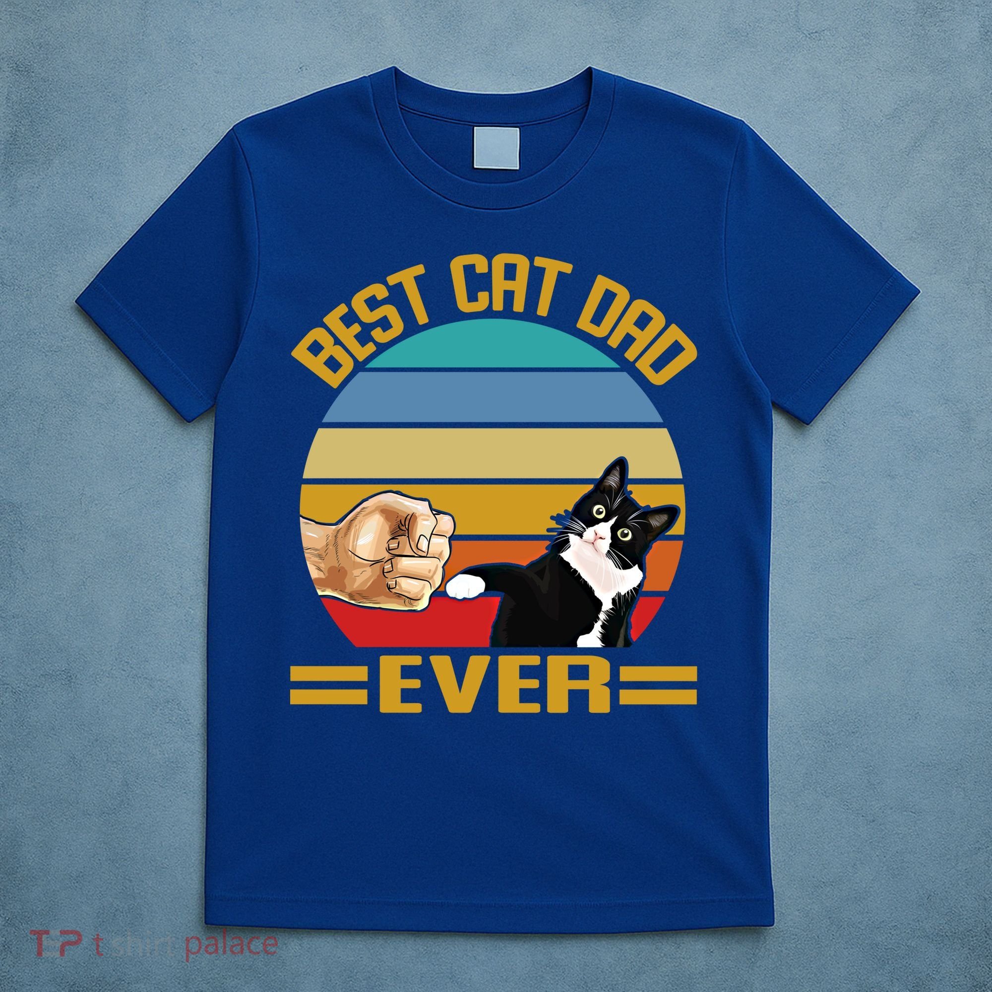 Vintage Best Cat Dad Ever Funny Saying Cats Dad Gift T-Shirt