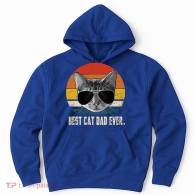 Vintage Best Cat Dad Ever Retro Cat Daddy FatherS Day Hoodie