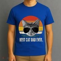 Vintage Best Cat Dad Ever Retro Cat Daddy FatherS Day T-Shirt thumb 3