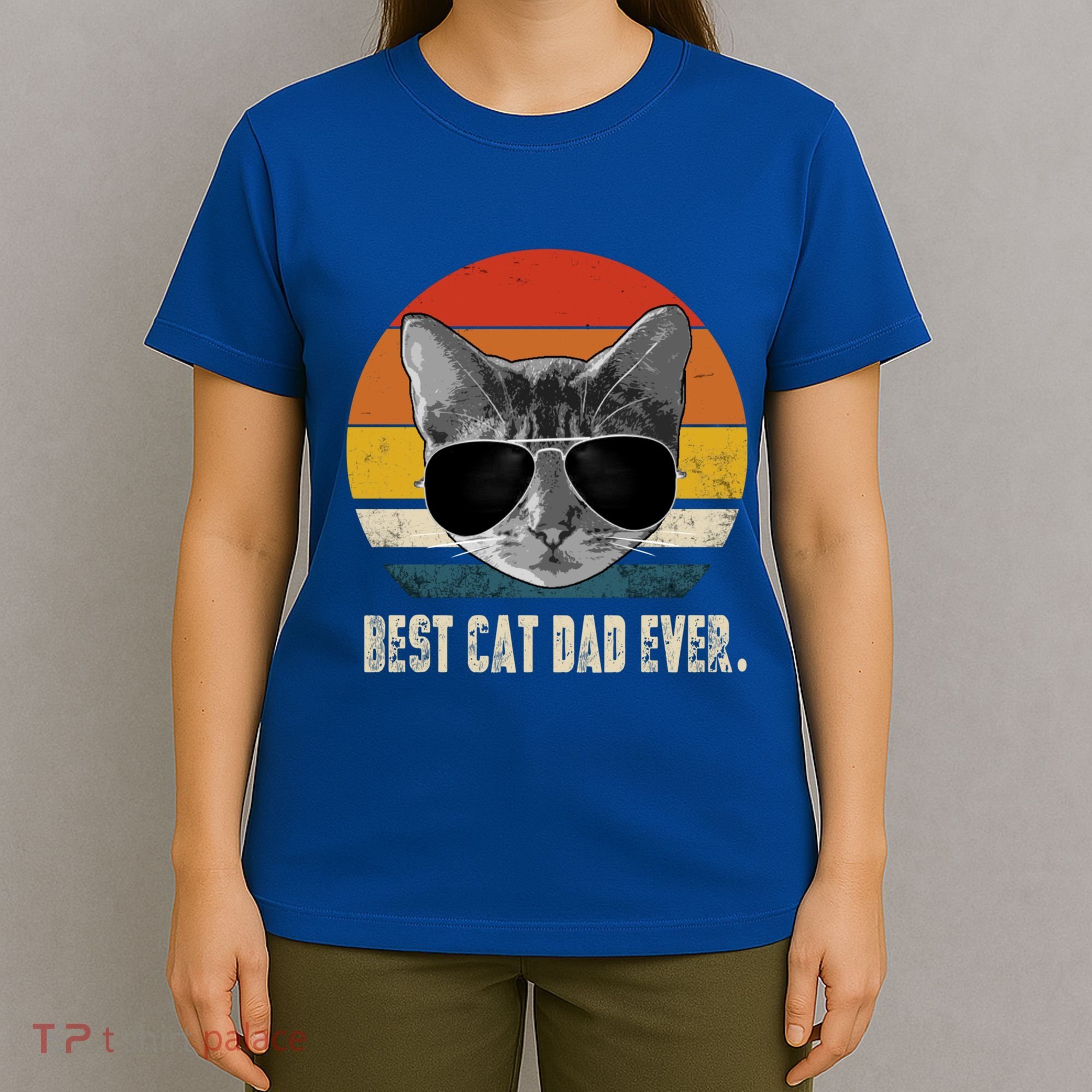 Vintage Best Cat Dad Ever Retro Cat Daddy FatherS Day T-Shirt