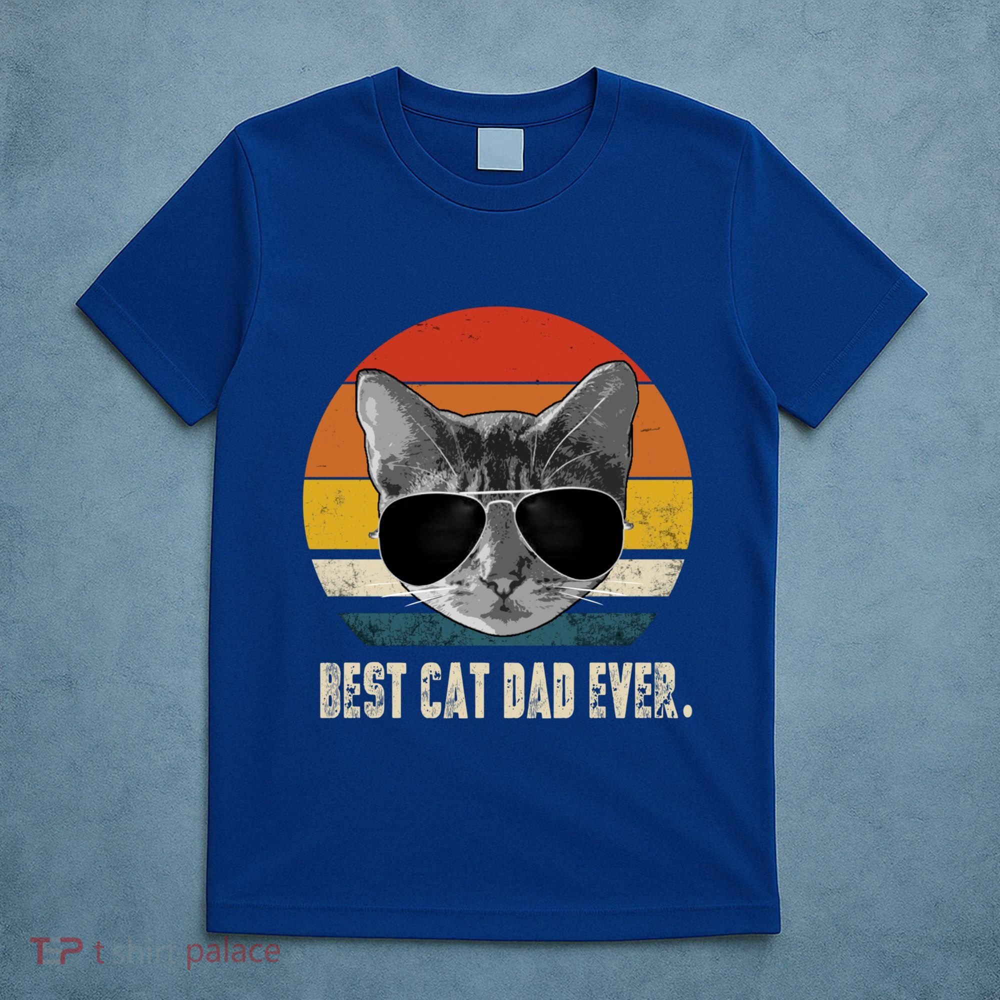 Vintage Best Cat Dad Ever Retro Cat Daddy FatherS Day T-Shirt