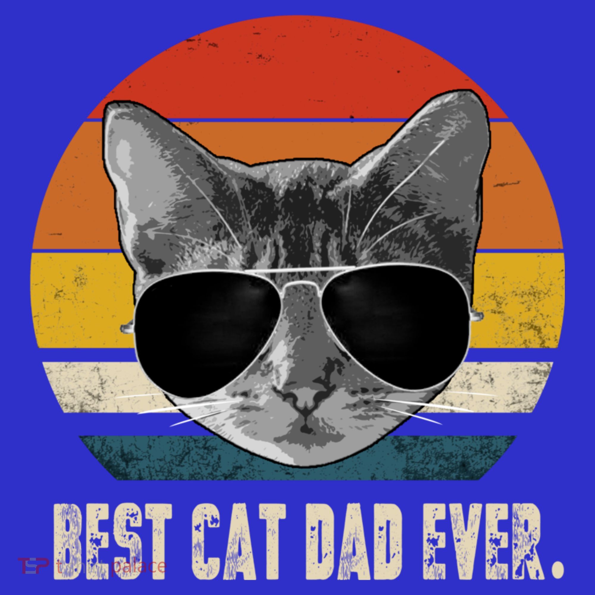 Vintage Best Cat Dad Ever Retro Cat Daddy FatherS Day T-Shirt