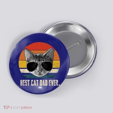 Vintage Best Cat Dad Ever Retro Cat Daddy FatherS Day Button
