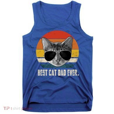 Vintage Best Cat Dad Ever Retro Cat Daddy FatherS Day Tank Top