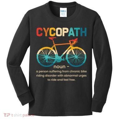 Vintage Bicycle Cycopath Gift For Cyclists Kids Long Sleeve Shirt