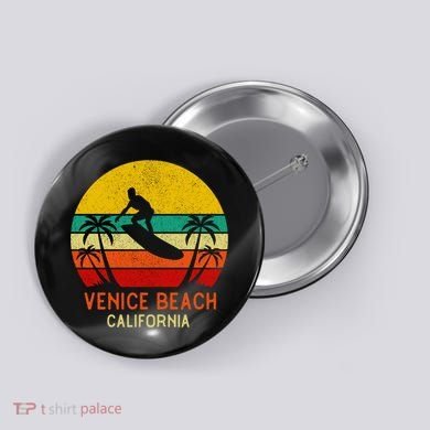 Venice Beach California Sunset Button