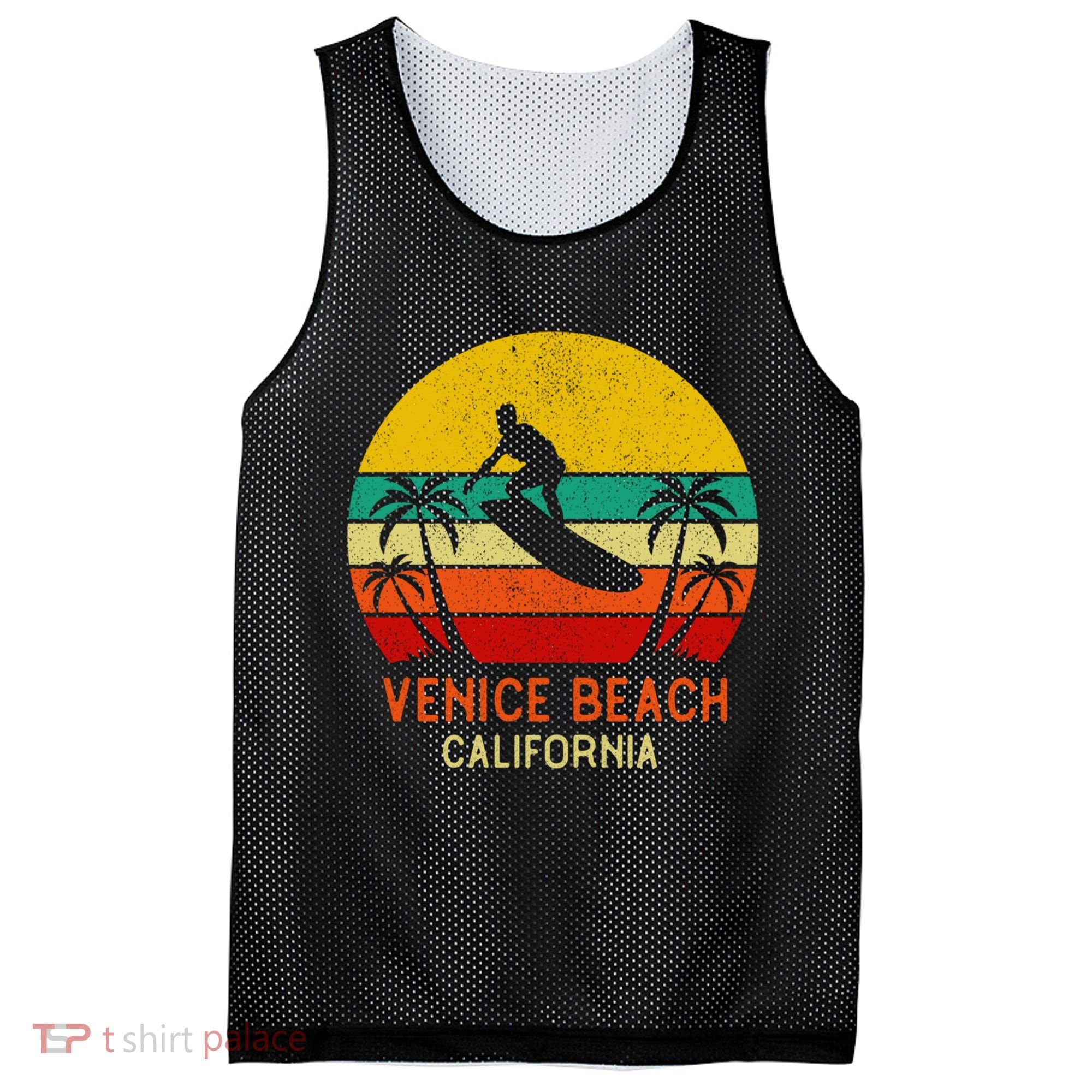 Venice Beach California Sunset Mesh Reversible Basketball Jersey Tank