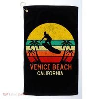 Venice Beach California Sunset Golf Towel thumb 0