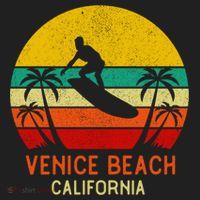Venice Beach California Sunset Golf Towel thumb 3