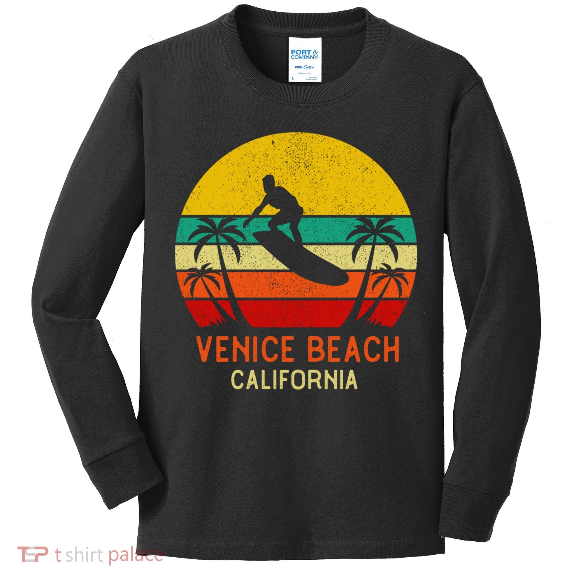Venice Beach California Sunset Kids Long Sleeve Shirt