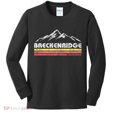 Vintage Breckenridge Colorado Throwback Retro Mountain Kids Long Sleeve Shirt