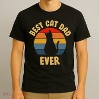 Vintage Best Cat Dad Ever T-Shirt thumb 3