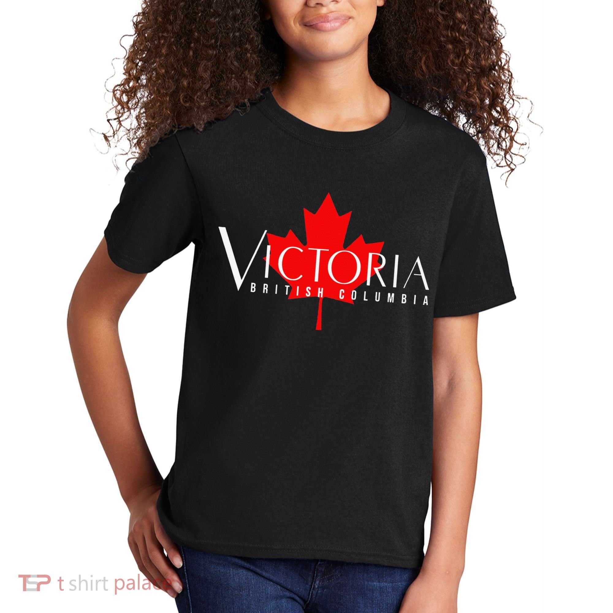 VICTORIA BRITISH COLUMBIA BC CANADA GARDEN CITY MAPLE LEAF Kids T-Shirt