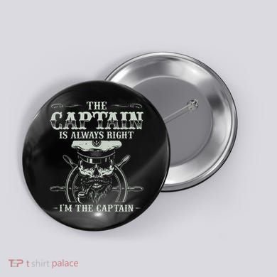 Vintage Boat Captain Men Boating Funny Boat Lover Gift Button