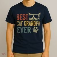 Vintage Best Cat Grandpa Ever Shirt Cat Grandpa Father's Day T-Shirt thumb 3