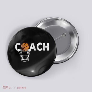 Vintage Basketball Coach Basketball Coaching Retro Button