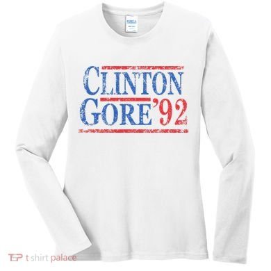 Vintage Bill Clinton Al Gore 1992 Women's Long Sleeve Shirt