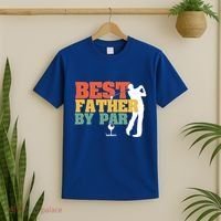 Vintage Best Dad By Par Disc Golf Dad Fathers Day Birthday Gift T-Shirt thumb 2