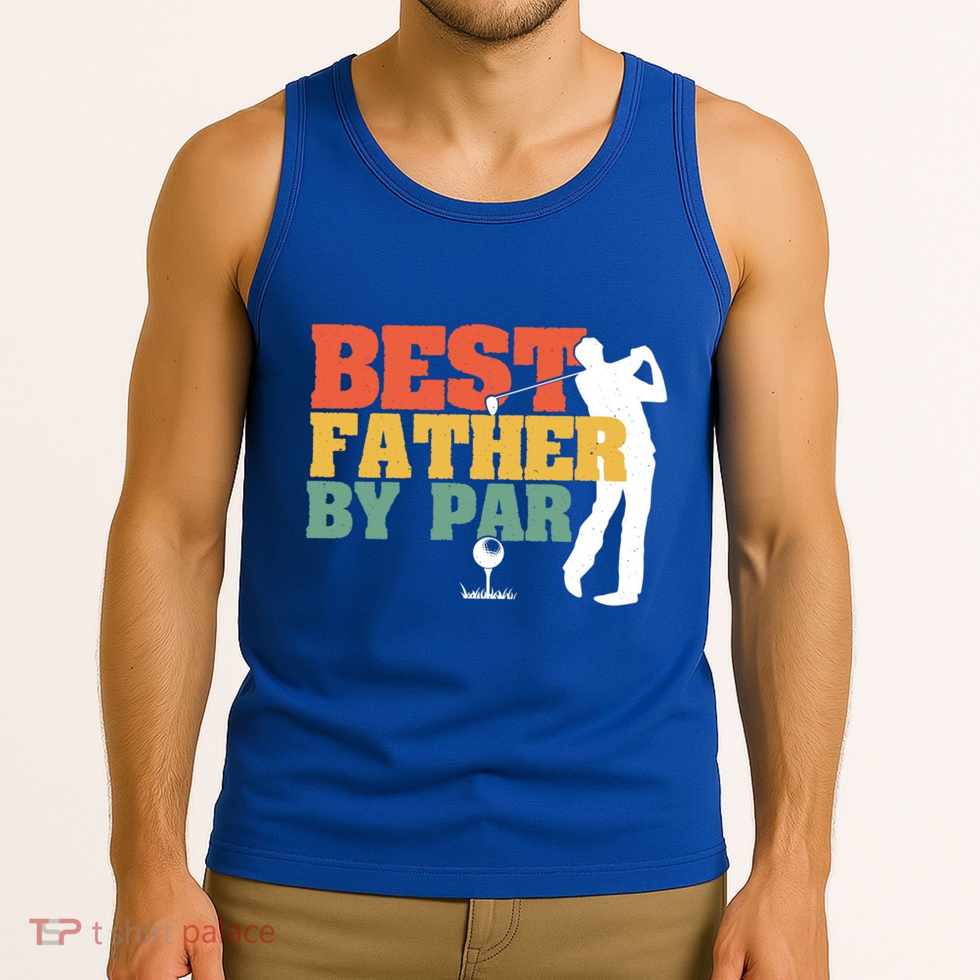 Vintage Best Dad By Par Disc Golf Dad Fathers Day Birthday Gift Tank Top