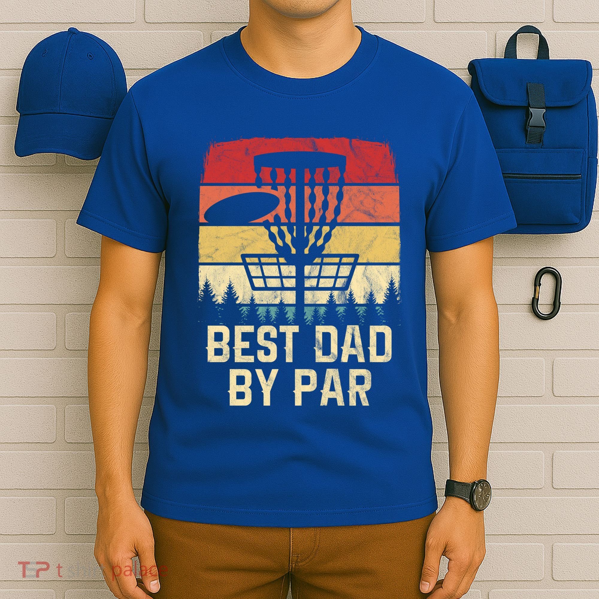 Vintage Best Dad By Par Funny FatherS Day Disc Golf Player Cool Gift T-Shirt