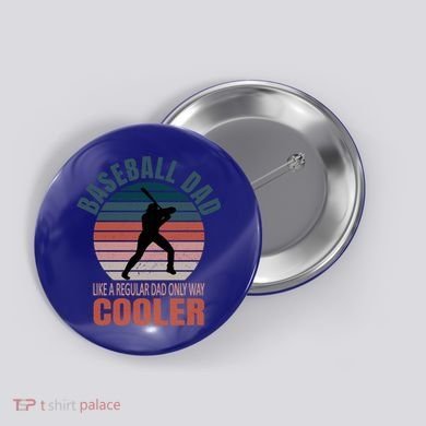 Vintage Baseball Dad Like A Regular Dad But Cooler Gift Button