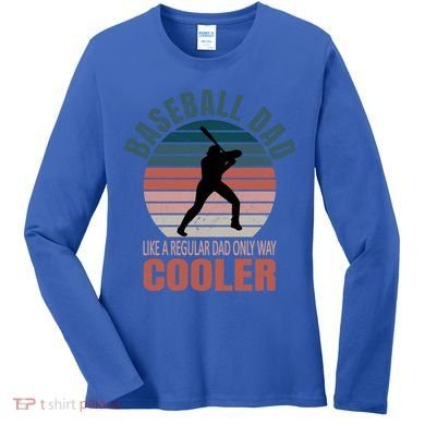 Vintage Baseball Dad Like A Regular Dad But Cooler Gift Women's Long Sleeve Shirt