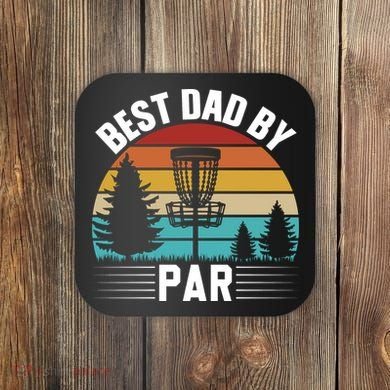 Vintage Best Dad By Par Disc Golf Coaster