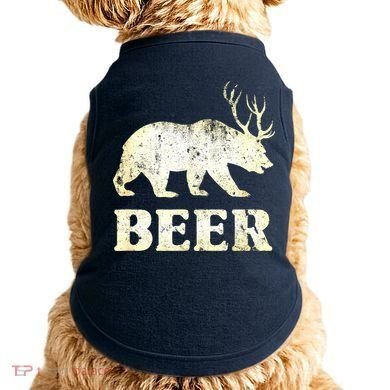 Vintage Bear Deer Funny Beer Doggie Tank