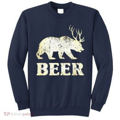 Vintage Bear Deer Funny Beer Sweatshirt
