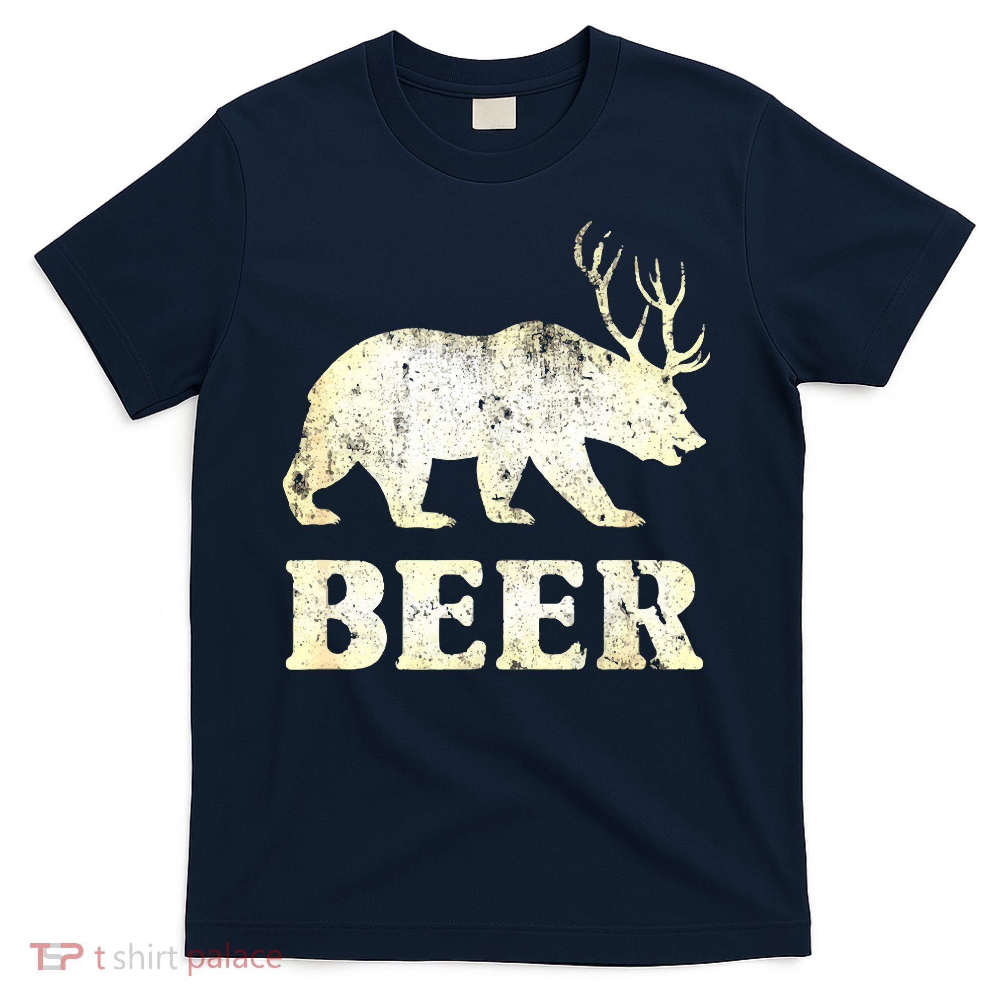 Vintage Bear Deer Funny Beer T-Shirt