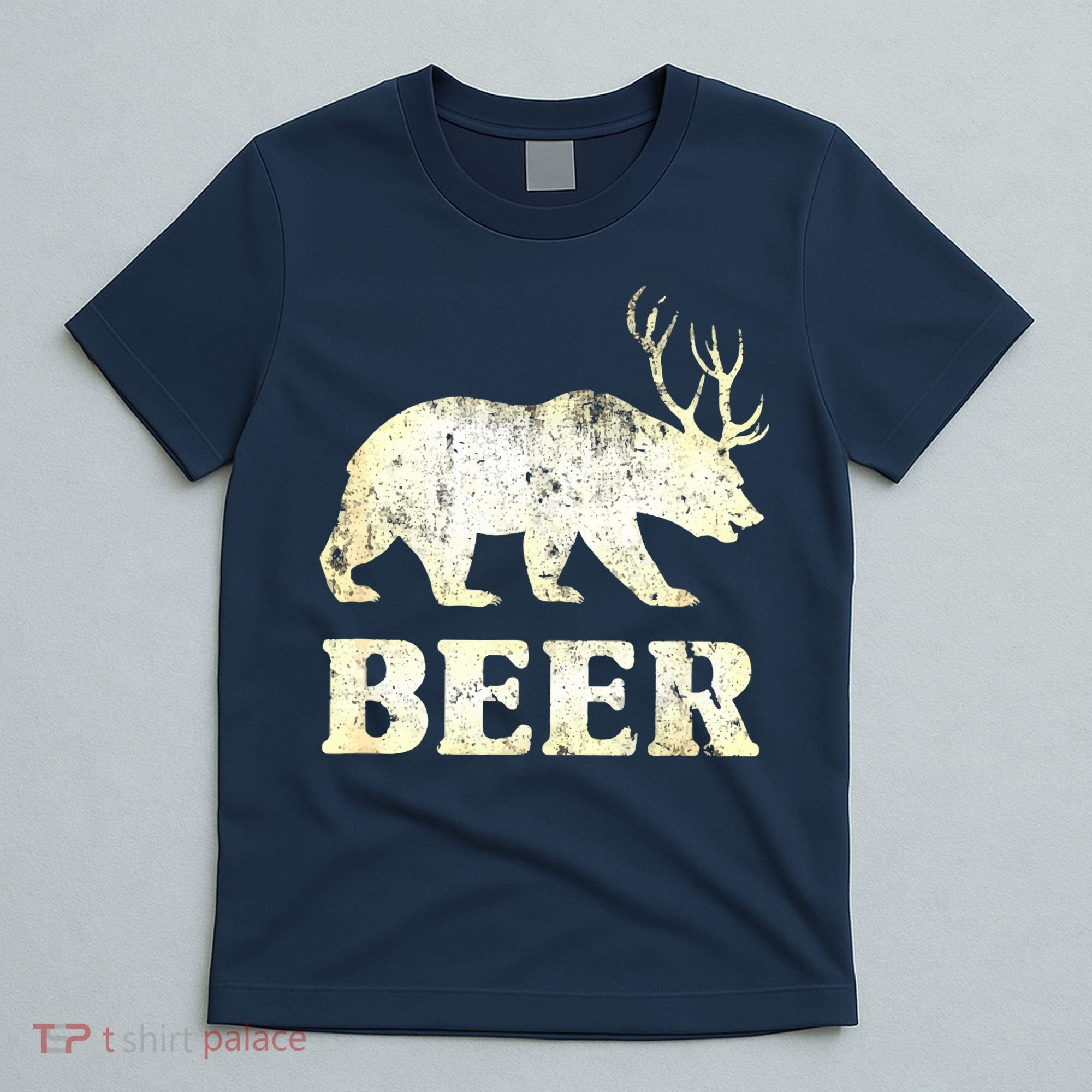 Vintage Bear Deer Funny Beer T-Shirt