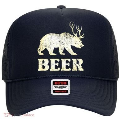 Vintage Bear Deer Funny Beer Hat