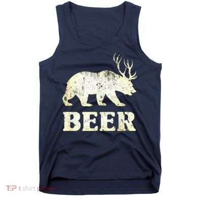Vintage Bear Deer Funny Beer Tank Top