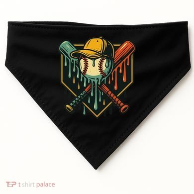 Vintage Baseball Drip Ice Cream Bat Home Plate USA-Made Doggie Bandana