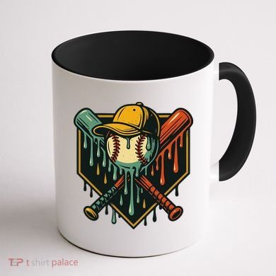 Vintage Baseball Drip Ice Cream Bat Home Plate Coffee Mug back
