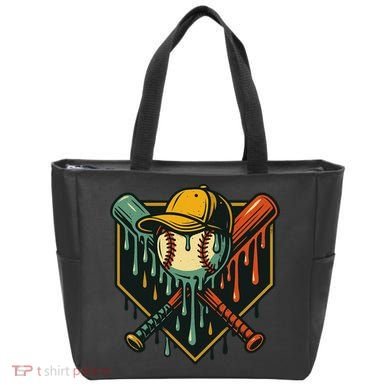 Vintage Baseball Drip Ice Cream Bat Home Plate Tote Bag