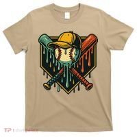 Vintage Baseball Drip Ice Cream Bat Home Plate T-Shirt thumb 0