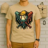 Vintage Baseball Drip Ice Cream Bat Home Plate T-Shirt thumb 6