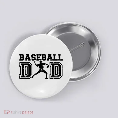 Vintage Baseball Dad Button