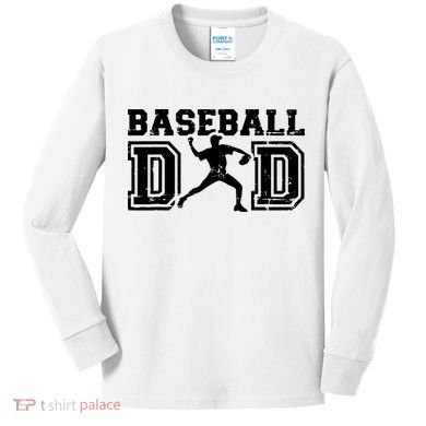 Vintage Baseball Dad Kids Long Sleeve Shirt