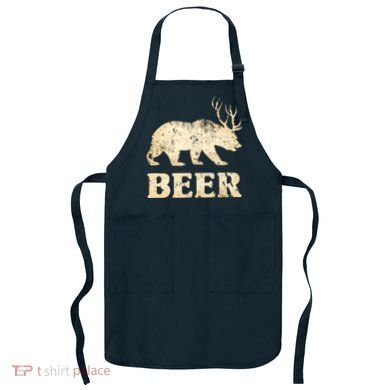 Vintage Bear Deer Funny Beer Apron