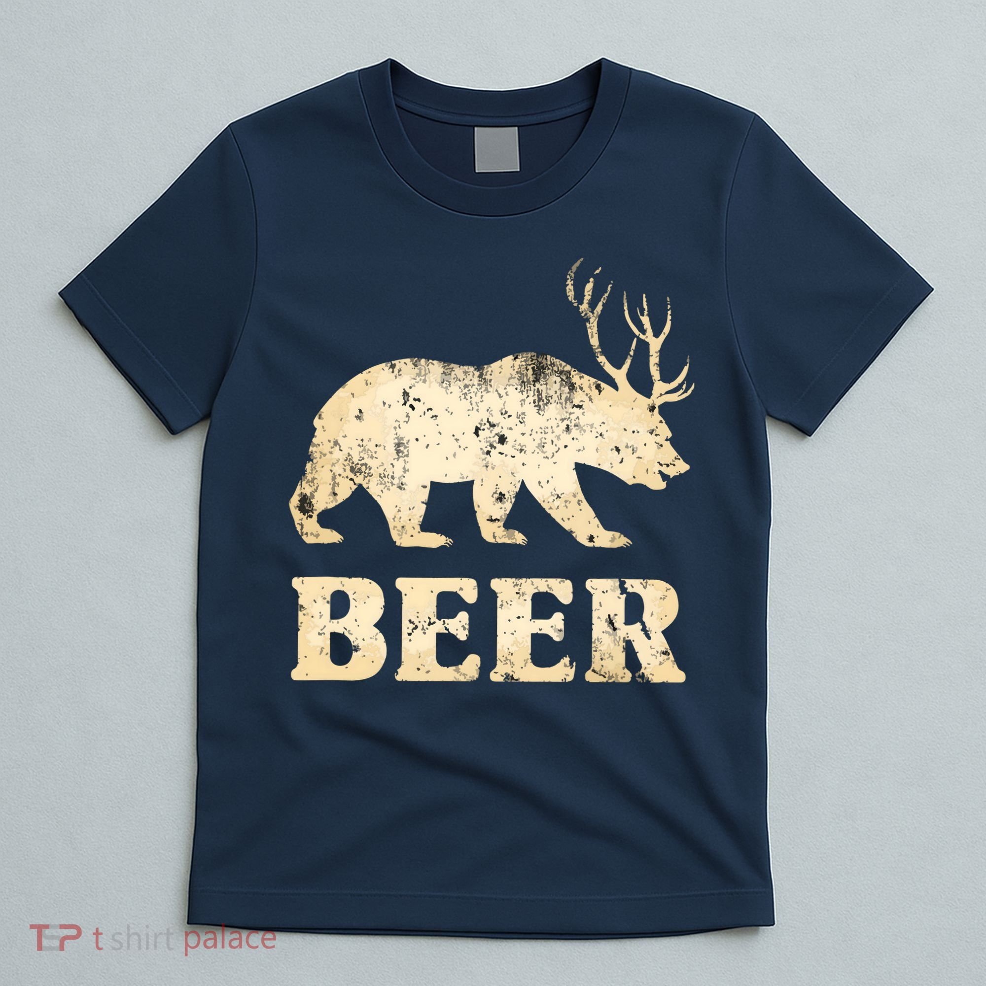 Vintage Bear Deer Funny Beer T-Shirt