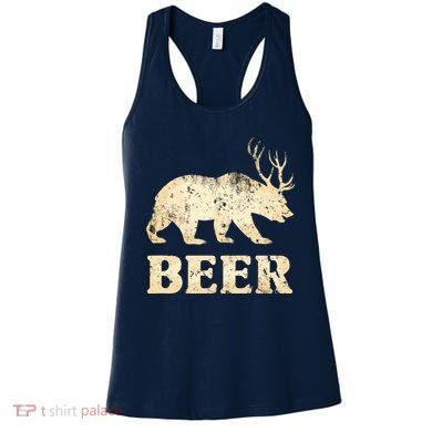 Vintage Bear Deer Funny Beer Women's Tank Top